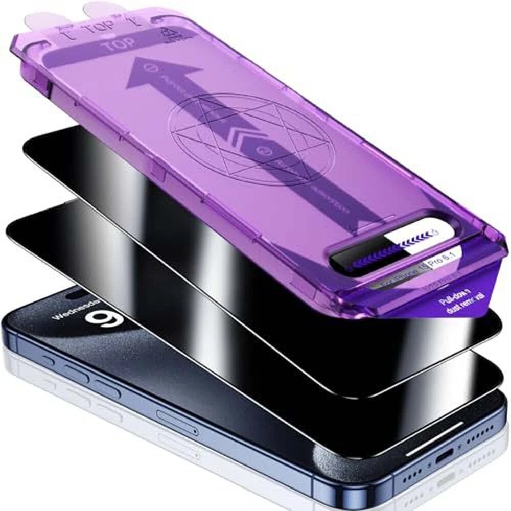 🔥Last Day 49% OFF📱2025 Privacy Tempered Glass Screen Protector For iphone- Dust Free Without Bubbles