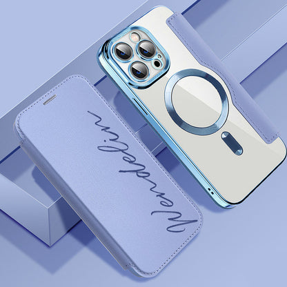 New Personalized Leather Textured Flip iPhone Case