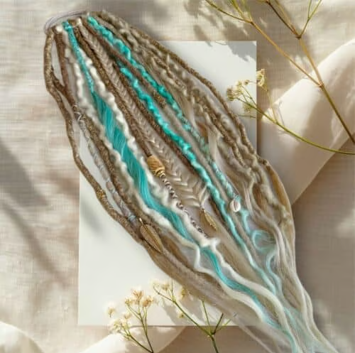 Bohemian Colorfuldirty Elastic Dread ponytail