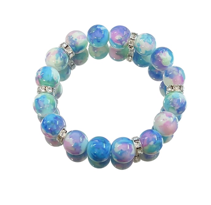 Blue & Purple Gradient Elegant Bangle, Luxurious Artistic Jewelry