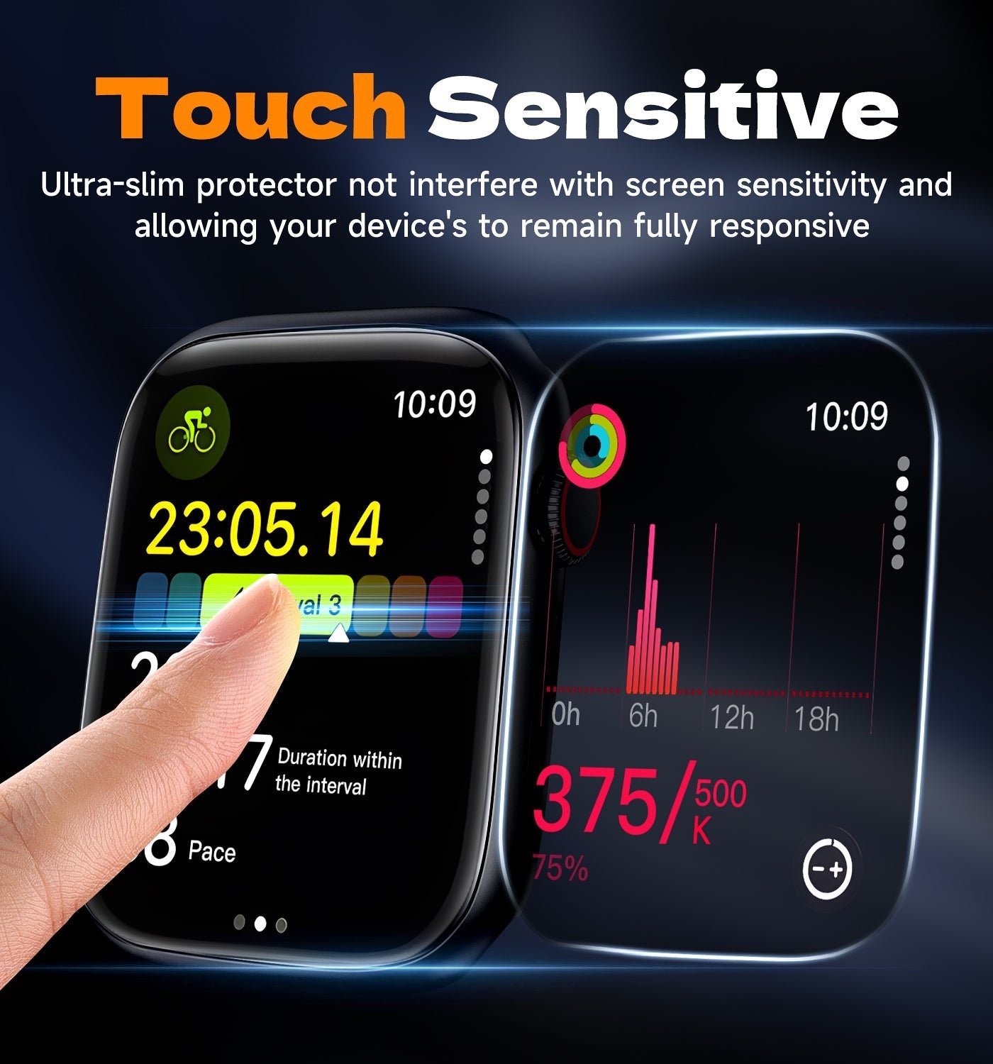 Apple Watch Series Screen Protector protective film, with Installation Frame [Strong Asorption] [Non-Bubbles] iwatch Anti-Scratch Replacement Protection HD Clear Cover Film