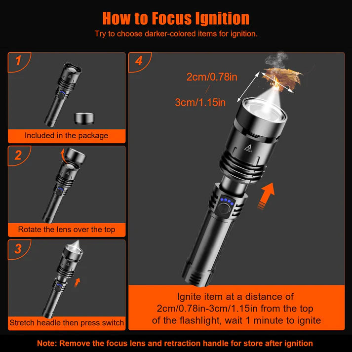 Rechargeable 2000 High Lumens Super Bright Zoomable Flash Light