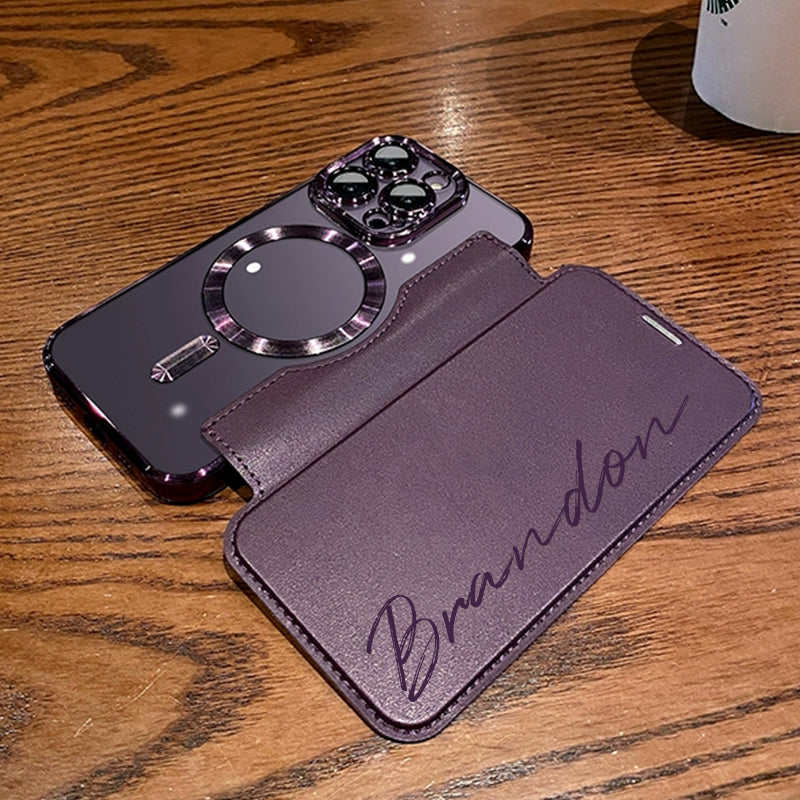 New Personalized Leather Textured Flip iPhone Case