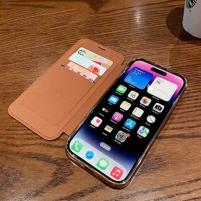 New Personalized Leather Textured Flip iPhone Case