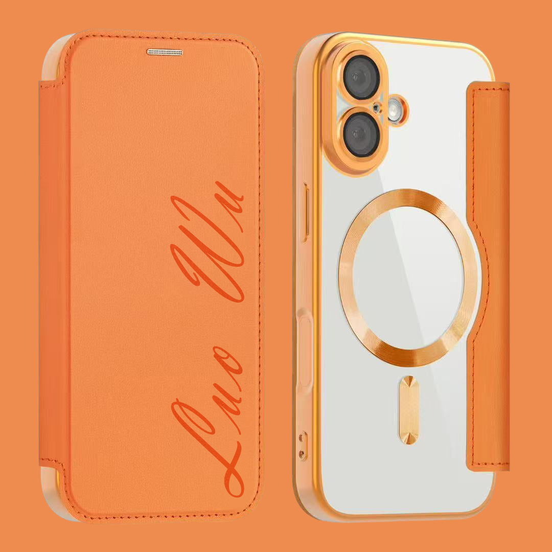 New Personalized Leather Textured Flip iPhone Case
