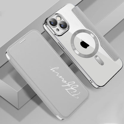 New Personalized Leather Textured Flip iPhone Case