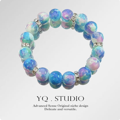 Blue & Purple Gradient Elegant Bangle, Luxurious Artistic Jewelry