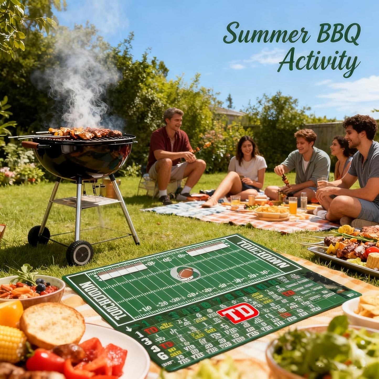 🏈Football Dice Game - Wooden Tabletop Board Game with Dice Tray, Dry Erase Scoreboard and 3 Dice🎲🌟