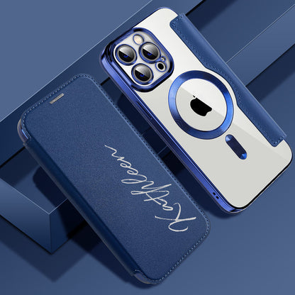 New Personalized Leather Textured Flip iPhone Case