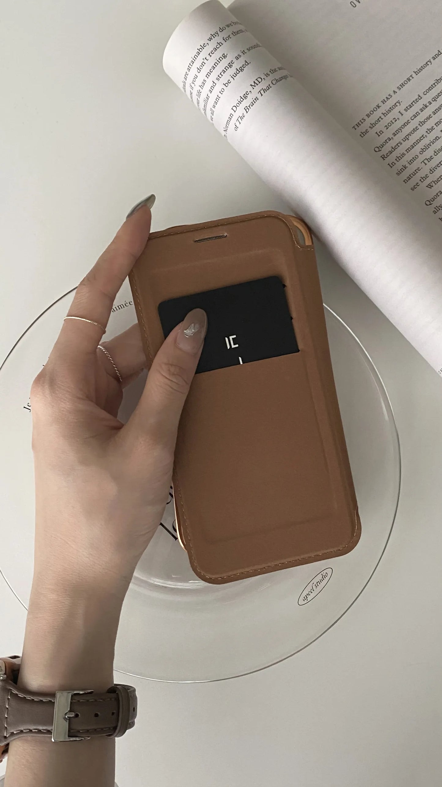 New Personalized Leather Textured Flip iPhone Case