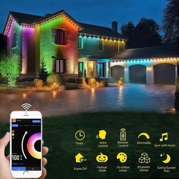 ⚡Black Friday Special Sale 49%OFF - Smart Rainbow LED Permanent Outdoor Light - Smartlight 🎁