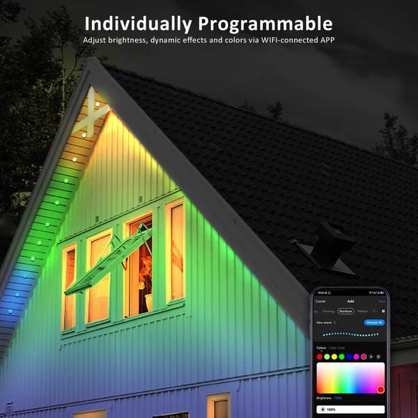⚡Black Friday Special Sale 49%OFF - Smart Rainbow LED Permanent Outdoor Light - Smartlight 🎁